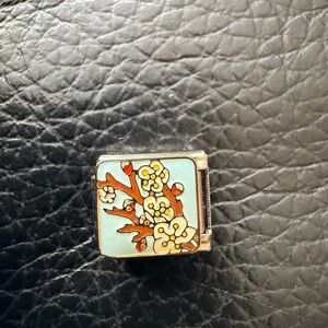 Cherry Blossom Flower Italian Charm Link